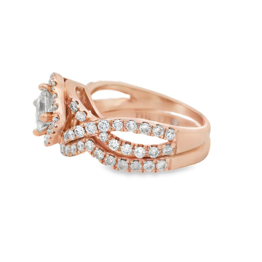 Rose Gold 1.43CTW Leo Diamond Wedding Set