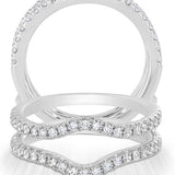 Diamonds Forever 14K White Gold Curved Insert Diamond Band – Model W902CIN, .55cttw Round Brilliant Diamonds