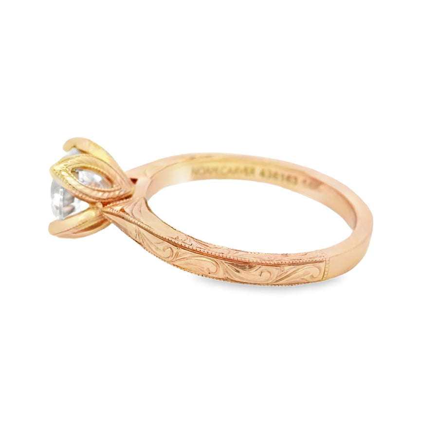 Elegant Noam Carver 14K Rose Gold Engagement Setting