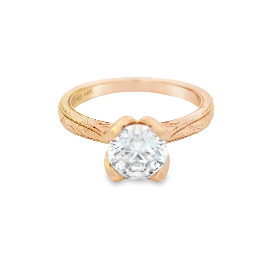 Elegant Noam Carver 14K Rose Gold Engagement Setting