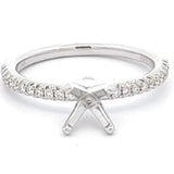 Diamonds Forever 14K White Gold Diamond Semi-Mount Ring – Model W990AN, 0.13cttw Accent Diamonds