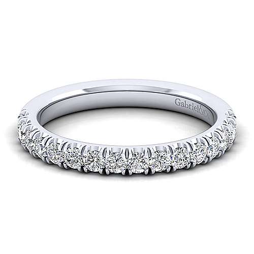 Gabriel & Co. WB12647E4W44JJ – 14K White Gold Contemporary Diamond Wedding Band