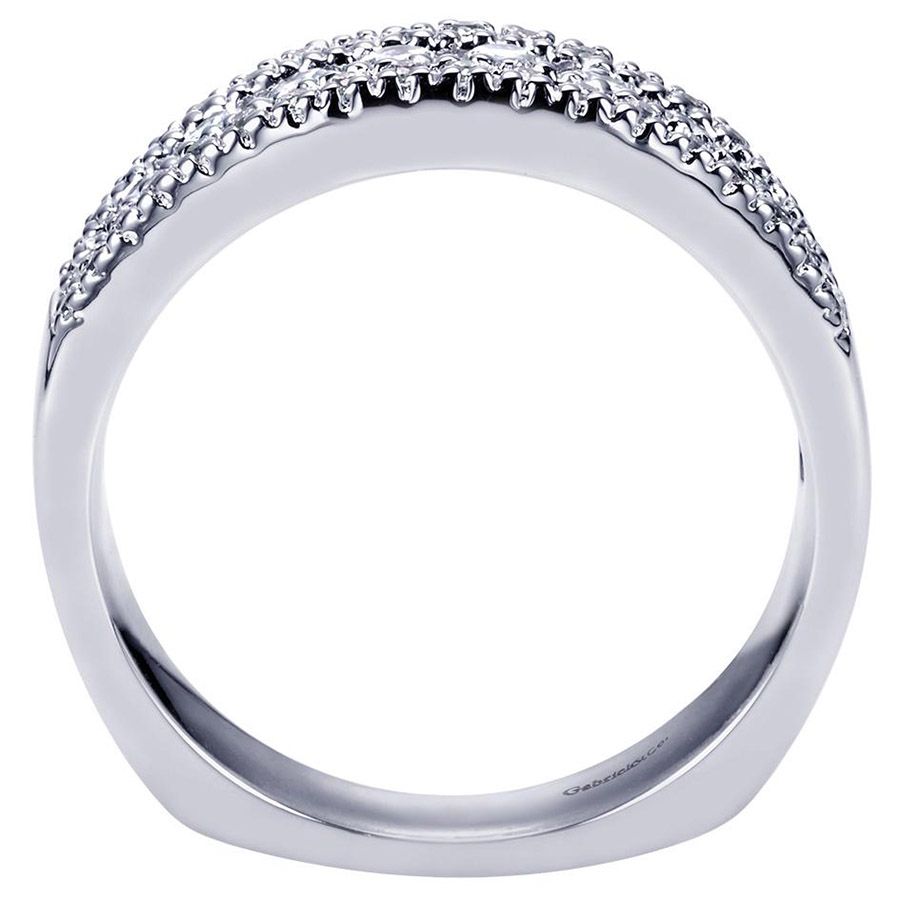 Gabriel & Co. WB3952W44JJ – 14K White Gold Diamond Wedding Band