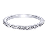 Gabriel & Co. WB5409W44J – 14K White Gold Diamond Milgrain Wedding Band