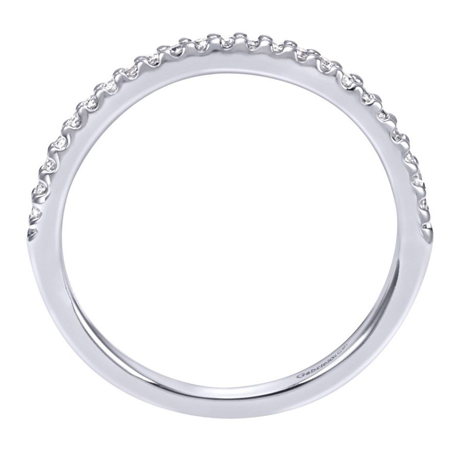 Gabriel & Co. WB5409W44J – 14K White Gold Diamond Milgrain Wedding Band