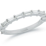 14K White Gold .27cttw Baguette Diamond Band