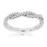 Diamonds Forever 14K White Gold Premium Twist Diamond Band – 0.29 CTW VS/D-F Diamonds (Model WB9682)