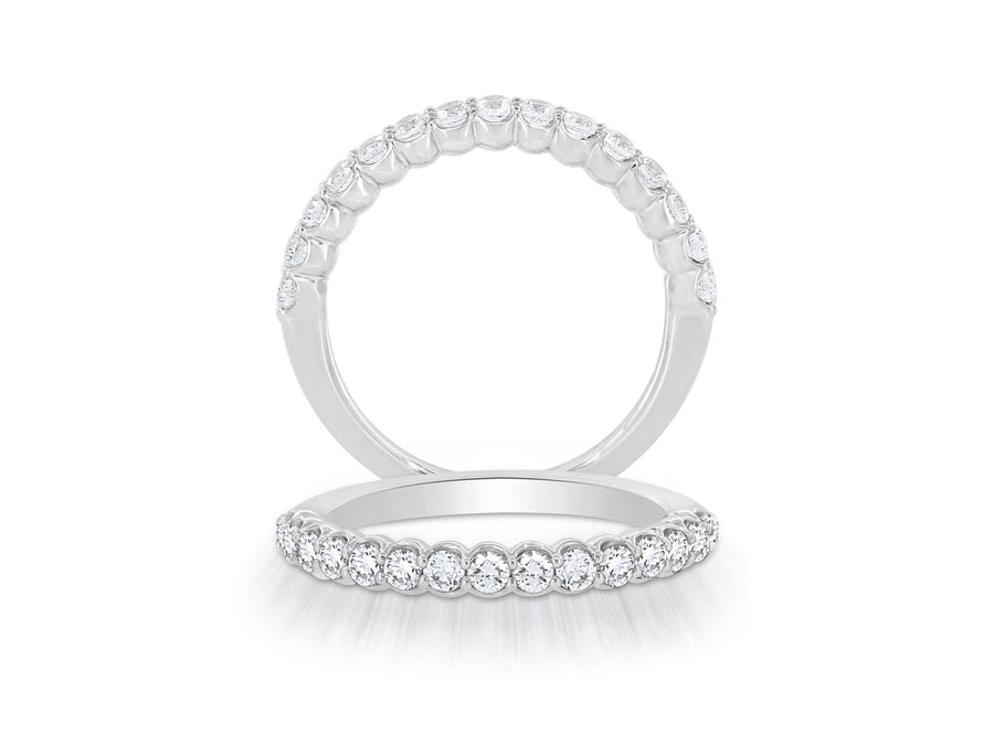 White Gold Premium Diamond Shared Prong Wedding Band 14KT White Gold 0.34CTW Of VS/D-F Diamonds