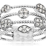 Royal Jewelry WC7191D  14K White Gold Diamond Fashion Ring – 0.52 CTW