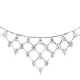 White Gold Modern Diamond Mesh Necklace