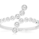 Royal Jewelry WC8162D  14K White Gold Diamond Bypass Ring – 0.25 CTW