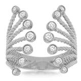 Royal Jewelry WC8508D 14K White Gold Modern Rope Style Diamond Ring – 0.35 CTW