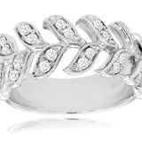 Royal Jewelry WC8976D  14K White Gold Diamond Leaf Fashion Ring – 0.50 CTW