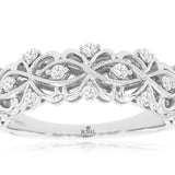 Royal Jewelry WC9487D  14K White Gold Vintage-Inspired Diamond Woven Ring – 0.25 CTW