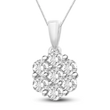White Gold 1/2CTW Diamond Flower Pendant