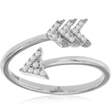 Royal Jewelry 14K White Gold Feather Diamond Ring – 0.10 CTW