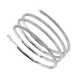 White Gold Multi-Row Diamond Flexi Bangle