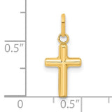Quality Gold 14KT Yellow Gold Polished Cross Necklace