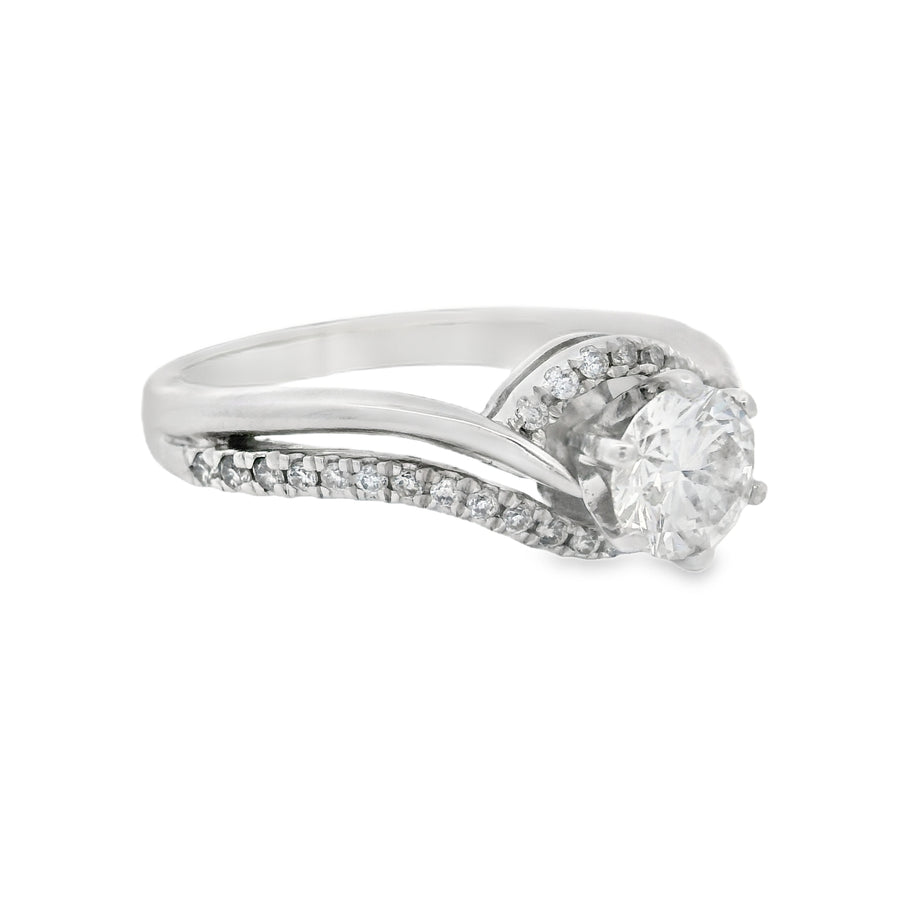 White Gold Twist Diamond Engagement Ring