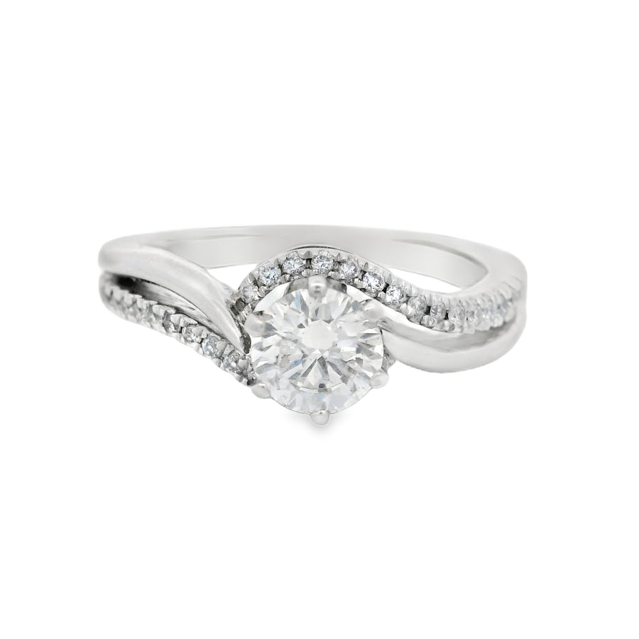 White Gold Twist Diamond Engagement Ring