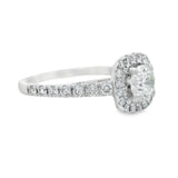 White Gold Halo Accented Diamond Engagement Ring