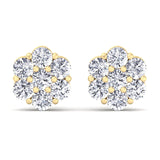 Yellow Gold 1/4CTW Diamond Flower Studs