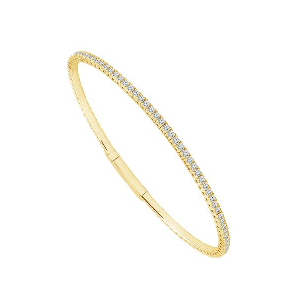 Yellow Gold Simple Diamond Flexi-Bangle