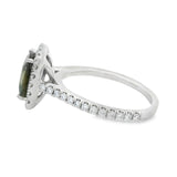 Natrual GIA Color Changing Alexandrite Diamond Halo Ring