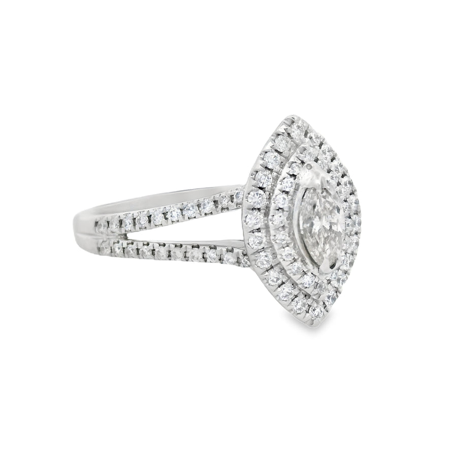 Marquise Double Halo Diamond Engagement Ring