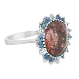 3.16 Pink Tourmaline Sapphire And Diamond Halo Ring