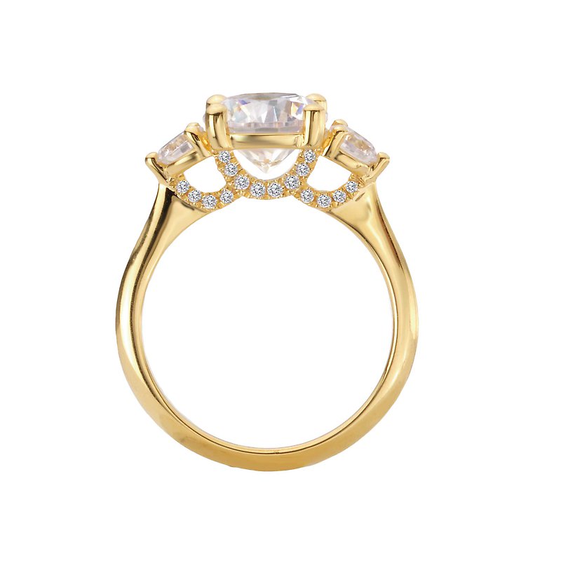 3-Stone Semi-Mount Diamond Engagement Ring