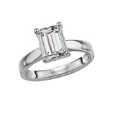 Romance 160236-EM200 – 14K White Gold Hidden Halo Semi-Mount Engagement Ring for Emerald-Cut Center