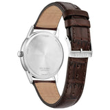 Citizen AW1780-25A Classic – Men’s Eco-Drive Stainless Steel Silver Dial Brown Leather Strap Watch