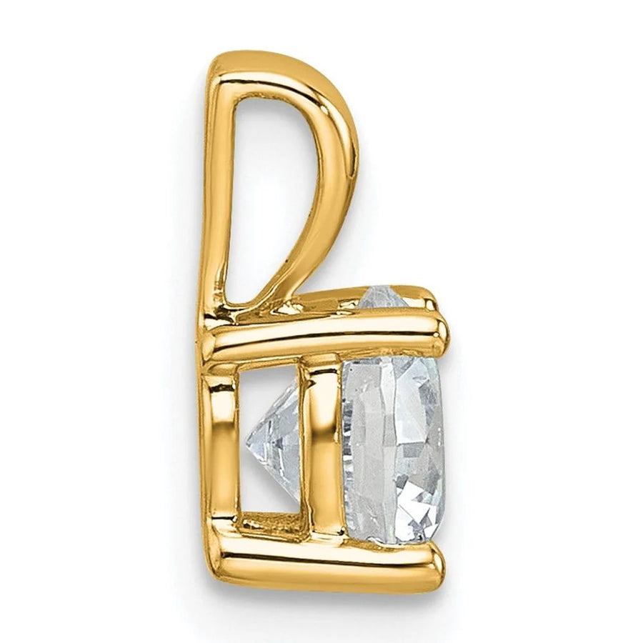 14k 1 carat Lab Grown Diamond VS+ F+ Round Complete Four Prong Pendant