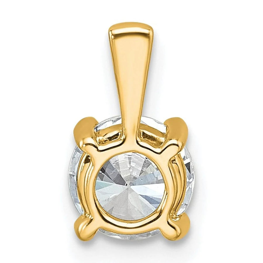 14k 1 carat Lab Grown Diamond VS+ F+ Round Complete Four Prong Pendant