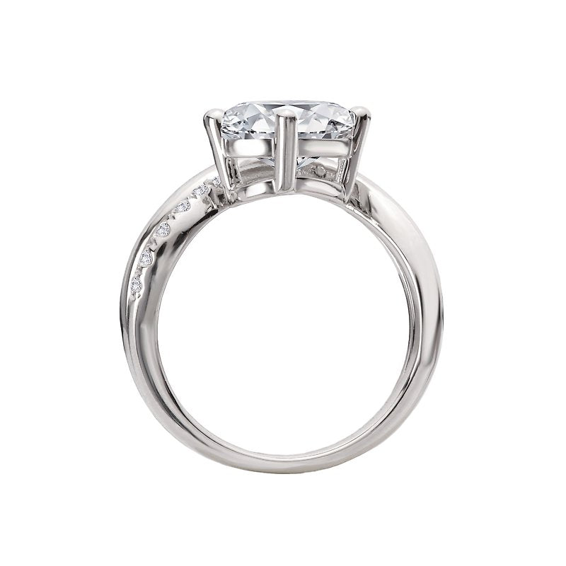 Semi-Mount Diamond Wave Shank Engagement Ring