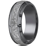 Benchmark – Tantalum Hammered Texture Grey Wedding Band, Comfort‑Fit, 7.5mm, Size 12 (Model CF675483TA)