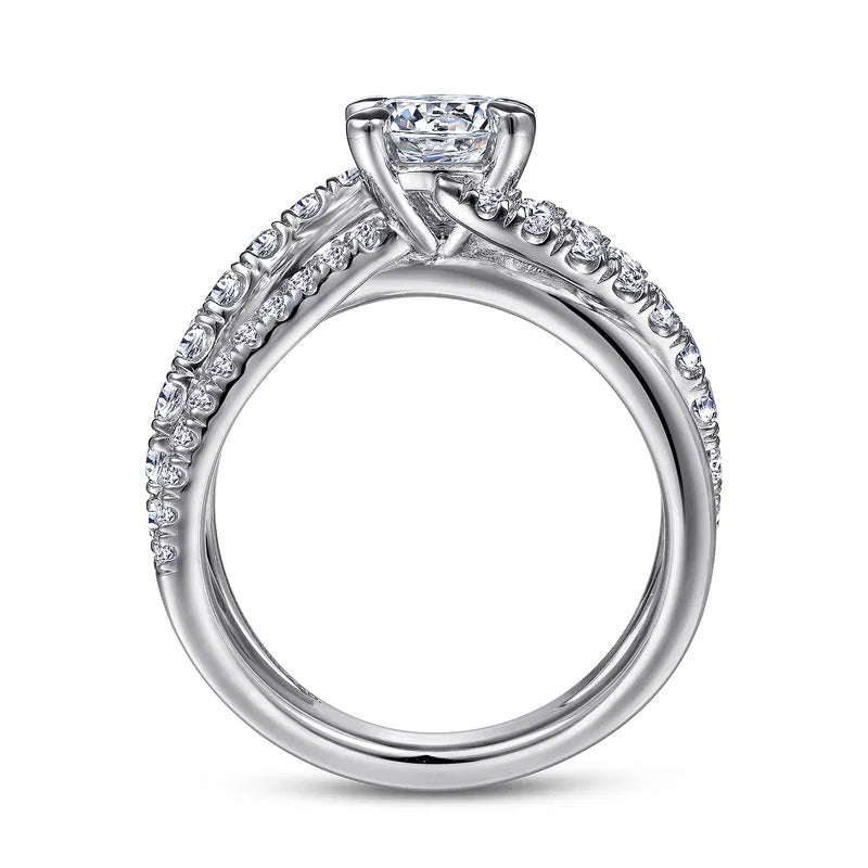 Gabriel & Co. Zaira – 14K White Gold Round Diamond Engagement Ring (ER12337R4W44JJ, 0.75 ct) – Shot 3