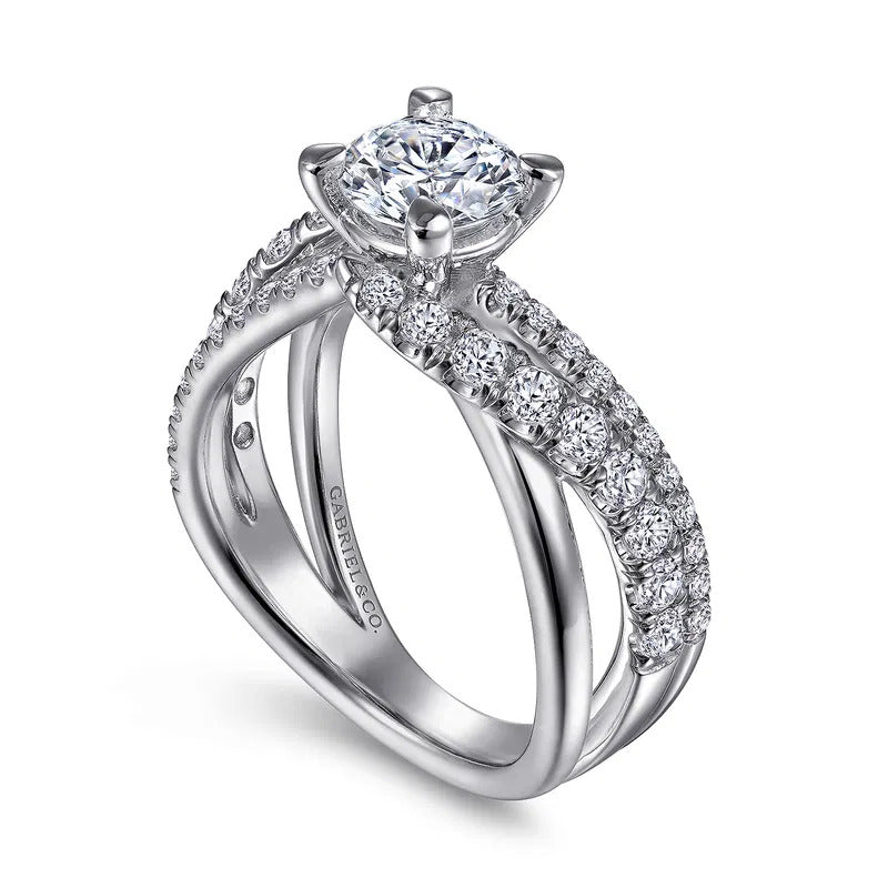 Gabriel & Co. Zaira – 14K White Gold Round Diamond Engagement Ring (ER12337R4W44JJ, 0.75 ct) – Shot 3