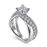Gabriel & Co. Zaira – 14K White Gold Round Diamond Engagement Ring (ER12337R4W44JJ, 0.75 ct) – Shot 3