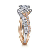 Zaira - 14K White-Rose Gold Round Diamond Engagement Ring
