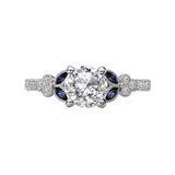 Romance Sapphire and Diamond Semi-Mount Engagement Ring