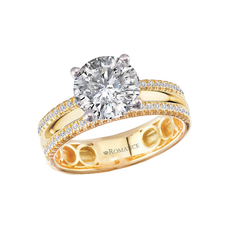 Split Shank Semi-Mount Diamond Engagement Ring