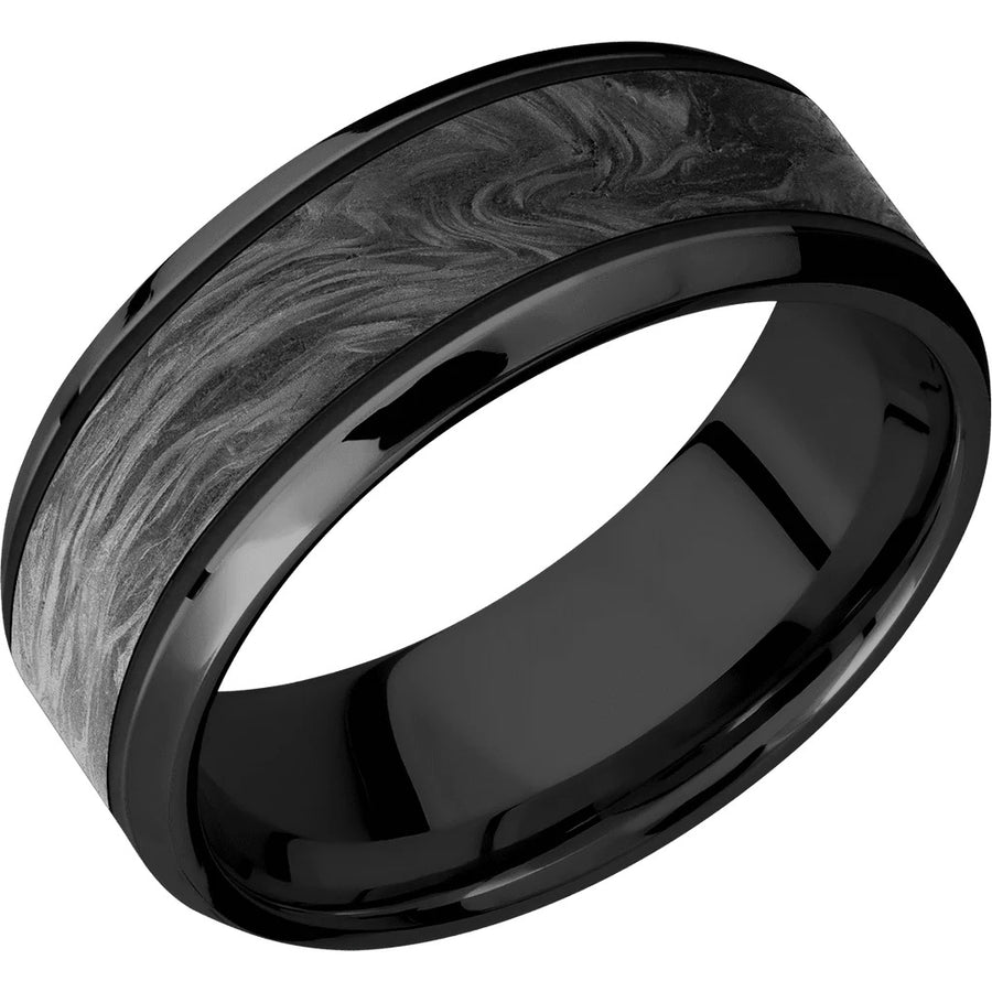 Zirconium with Polish , Polish Finish and Forged Carbon Fiber Inlay