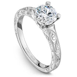 Noam Carver B006-03EA Vintage-Inspired Diamond Engagement Ring – 14K/18K Gold or Platinum, Milgrain Detailing