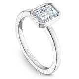 Noam Carver B095-03A Bezel-Set Emerald Cut Engagement Ring – Customizable in 14K/18K Gold or Platinum