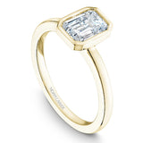 Noam Carver B095‑03YM‑FCYA – 14K Yellow Gold Bezel‑Set Solitaire Semi‑Mount for Emerald‑Cut Center Stone