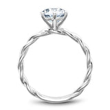 Noam Carver B167-01A Twist Band Solitaire Engagement Ring in 14K White Gold
