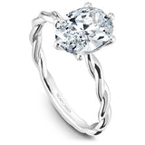 Noam Carver B167-01A Twist Band Solitaire Engagement Ring in 14K White Gold