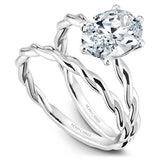 Noam Carver B167-01A Twist Band Solitaire Engagement Ring in 14K White Gold